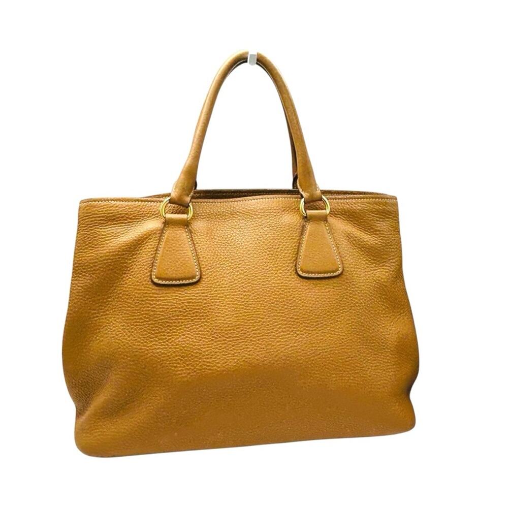 Prada Vitello Phenix Bag Brown Pebbled Leather Certificate of Authenticity - Picture 3 of 15